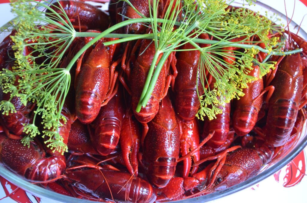 crayfish red parsely juicy 