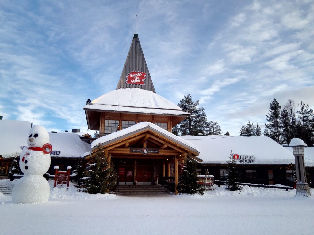 Rovaniemi finland santa claus village snowman