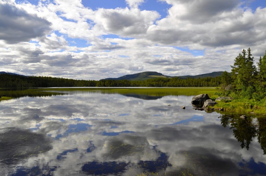 Dalarna traditional midsummer lakeview north