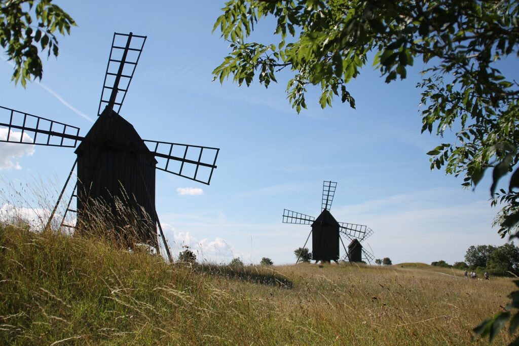 South Öland windmill countryside sweden wheat field
