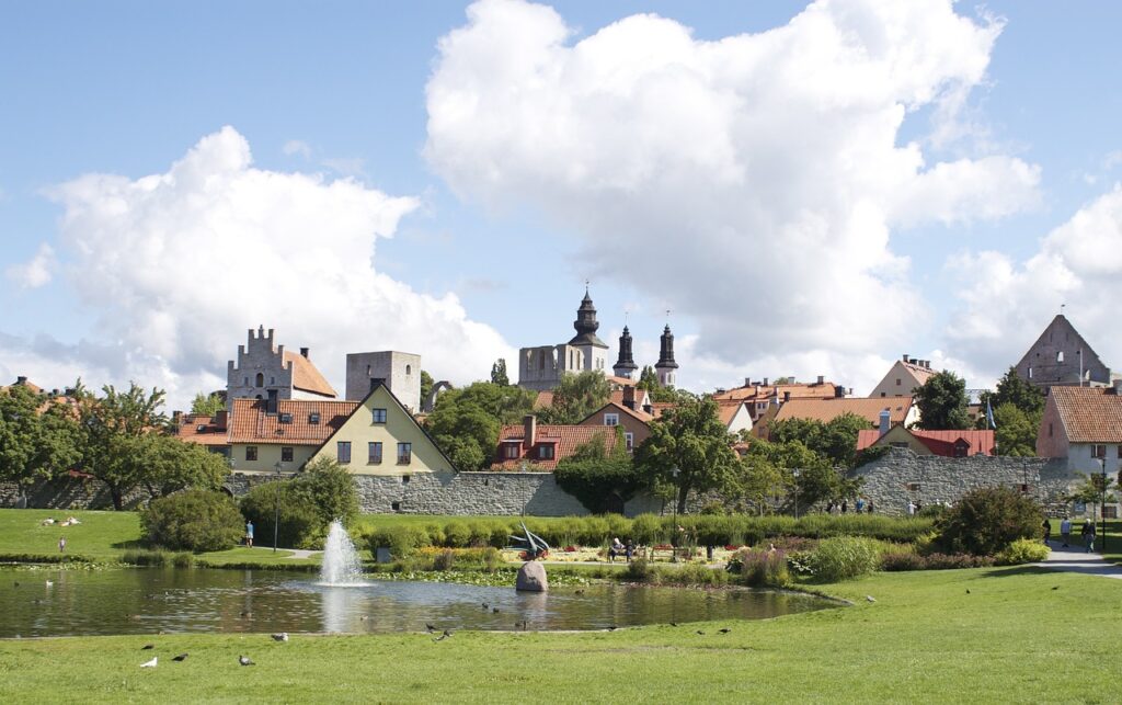 Visby gotland island medieval town church