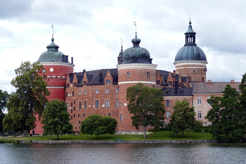 Mariefred gripsholm castle red fortress royal family king gustav