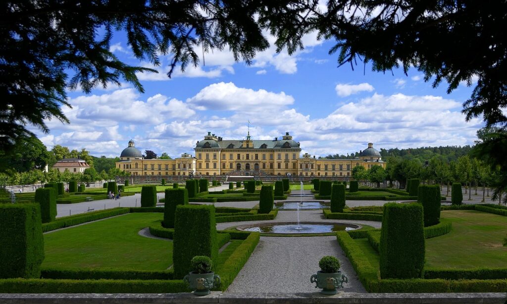 Drottningholm Palace royal estate garden walk island