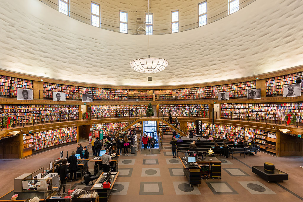 public library books sveavagen round circular shape sweden day trip