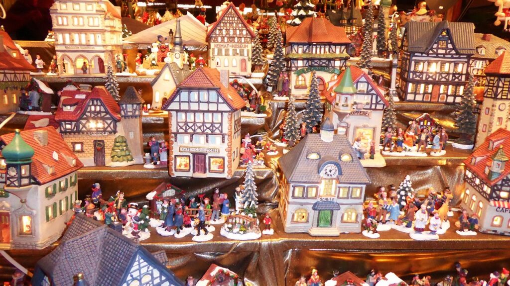 Christmas market houses display model